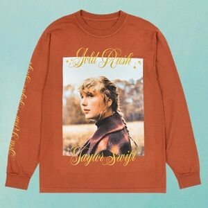 Taylor Swift Graphic Long Sleeve Shirt - Evermore Gold Rush - size XL - new